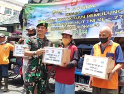 Sambut HUT TNI ke-77, Kodim Sukoharjo Bagi-bagi Sembako untuk Tukang Becak