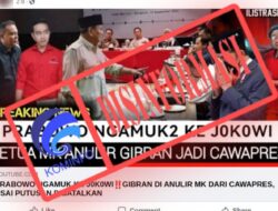 [DISINFORMASI] Ketua MK Anwar Usman Anulir Gibran Rakabuming Raka sebagai Cawapres