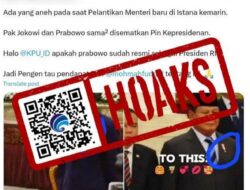 [HOAKS] Prabowo Subianto Disematkan Pin Kepresidenan sebelum Dilantik Jadi Presiden
