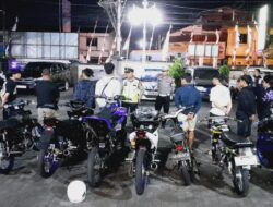 Patroli Siaga Gabungan Polres Sukoharjo Amankan 13 Sepeda Motor Knalpot Brong di Kartasura