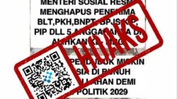 [HOAKS] Presiden Prabowo Hapus Penerima Bansos Alihkan Anggaran ke MBG