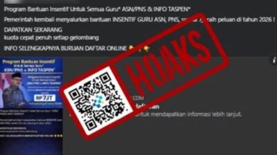 [HOAKS] Tautan untuk Klaim Insentif Guru ASN Senilai Rp7 Juta