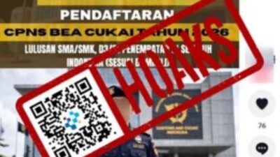 [HOAKS] Pendaftaran Calon Pegawai Negeri Sipil (CPNS) Bea Cukai Tahun 2026
