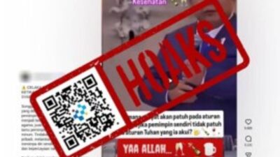 [HOAKS] Presiden Prabowo Minum Bir Saat Menjamu Macron di Istana Negara