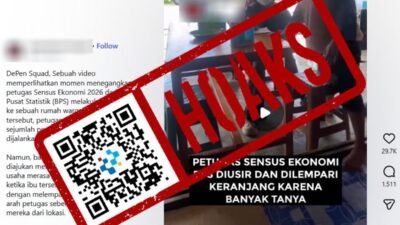 [HOAKS] Petugas Sensus Ekonomi 2026 BPS Dilempar Keranjang