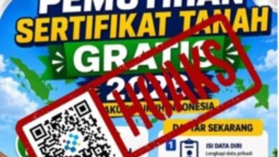 [HOAKS] Tautan untuk Akses Program Pemutihan Sertifikat Tanah Gratis