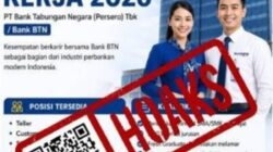 [HOAKS] Tautan Pendaftaran Lowongan Kerja BTN 2026