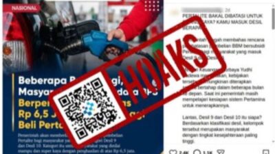 [HOAKS] Pembelian Pertalite bagi Masyarakat yang Masuk Dalam Desil 9-10 akan Dibatasi