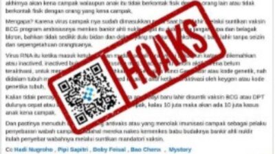 [HOAKS] Vaksin BCG atau DPT Memicu Campak pada Bayi