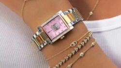 Timex Meluncurkan Dua Jam Tangan Éclat Berbentuk Persegi dengan Hiasan Kristal dan Batu “Rose Quartz” Alami