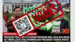 [HOAKS] Presiden Prabowo Putuskan Program MBG Disalurkan ke Timor Leste atas Permintaan Presiden Timor-Leste