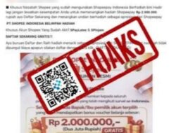 [HOAKS] Tautan Hadiah Jutaan Rupiah untuk Pengguna Shopeepay dari PT Shopee Indonesia